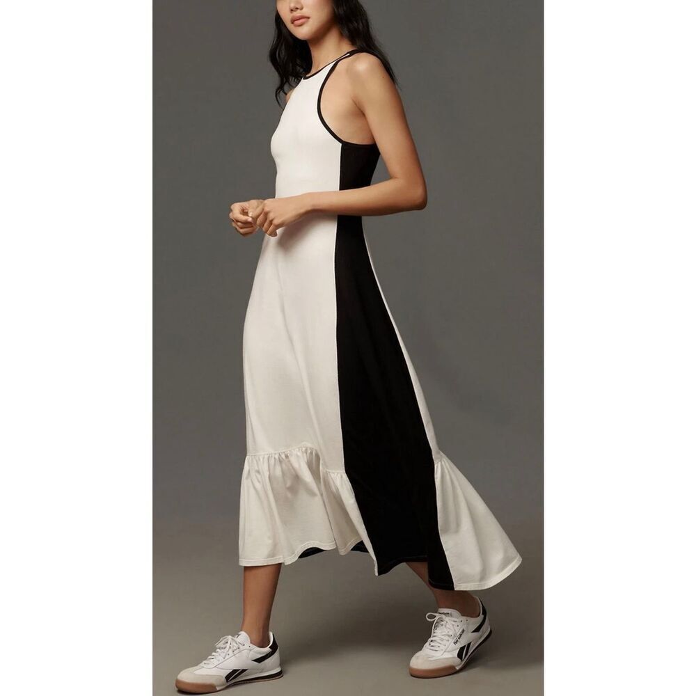 NWOT Daily Practice Anthropologie Colorblock Racer Back Midi Dress Women's XS